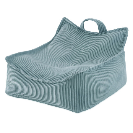 MISIOO Puffy Square Armchair, 77x67x50, blue, premium corduroy