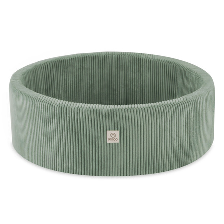 MISIOO Spielplatz Bällebad 90x30 + Stufe (+200 Bälle: pearl, pearl mint, silver), grün, Premium-Cord