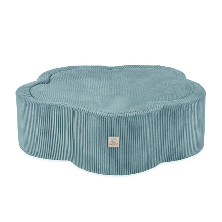 MISIOO Bällebad mit Matte, 95x30, blau, Premium Cord, Floral Fun Zone