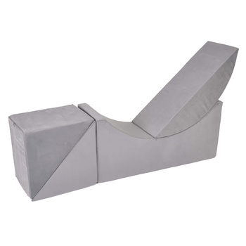 Misioo Chaiselongue, grau, Samt