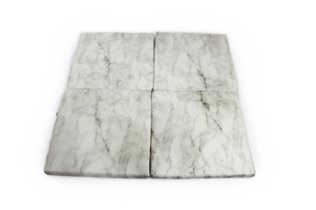 MISIOOO Matte, 120x120x5cm, quadratisch, weißer Marmor, Samt