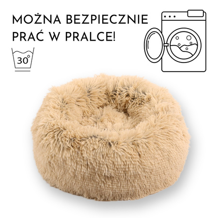 Legowisko okrągłe - poduszka FLUFFY Beżowy