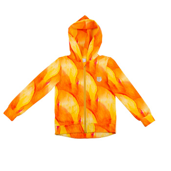 Misioo Kapuzensweatshirt mit Reißverschluss, Waves Orange 68/74