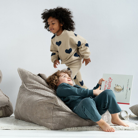 MISIOO Puffy Square Fotel, 77x67x50, niebieski, sztruks premium