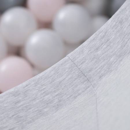 Misioo Ball Pool, hellgrau, rund, Baumwolle, smart, 90x30, 200 Bälle: hellrosa pearl, silber, pearl