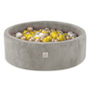 MISIOO Spielplatz 3 Elemente + Trockenpool 90x30 (+200 Bälle: Perle, Gold, Gelb), beige, Premium Cord