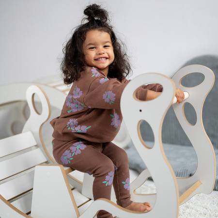 MISIOO Babywippe mit Sitzbank, weiß, Wooden Play