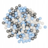 MISIOO Dry flower pool with mat , 95x30, gray, premium corduroy, Floral Fun Zone, 200 balls: pearl, silver, light blue