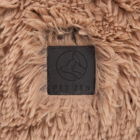 Plush round bed - cushion FLUFFY Dark beige, 45x45 cm