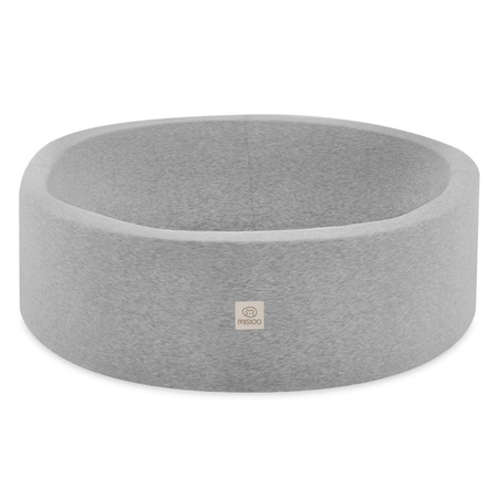 Misioo Bällebad, hellgrau, rund, Baumwolle, smart, 90x30, 200 Bälle: rot, schwarz, transparent