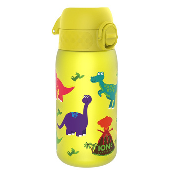 Bidon Ion8 Dinosaur 400 ml żółty szczelna butelka na wodę napoje do szkoły