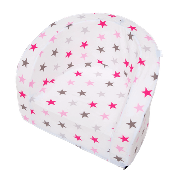 MISIOO Fotel, biały w rożowe gwiazdki, smart (bawełna)